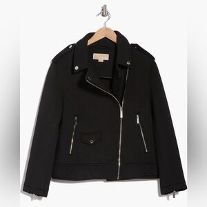 Michael Kors Black Asymmetric Zip Moto Jacket/size M
